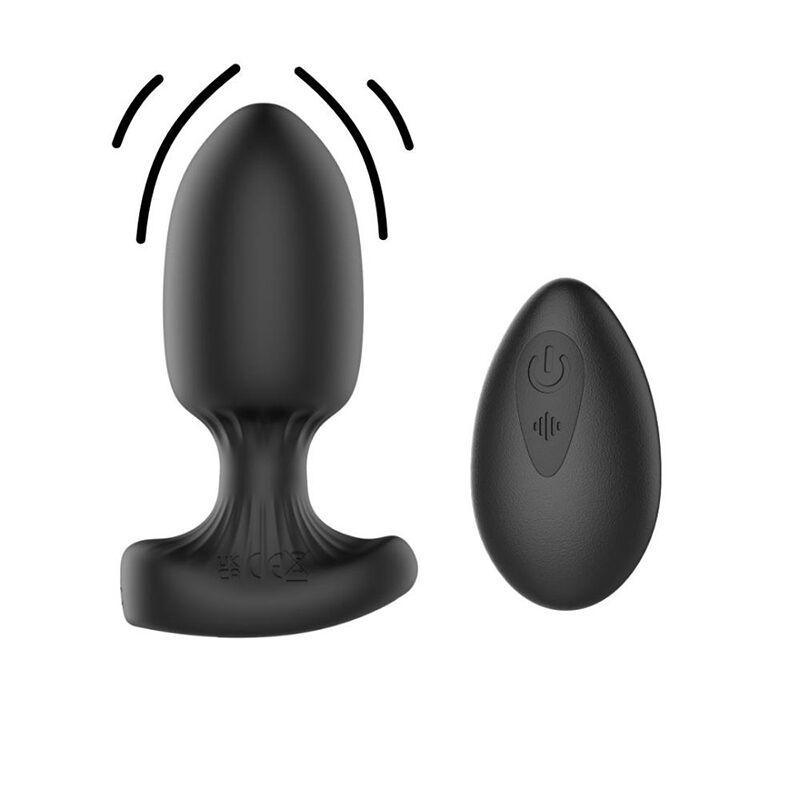 Analni vibrator Wearable Vibrating Butt Plug, 8.7cm, Crni