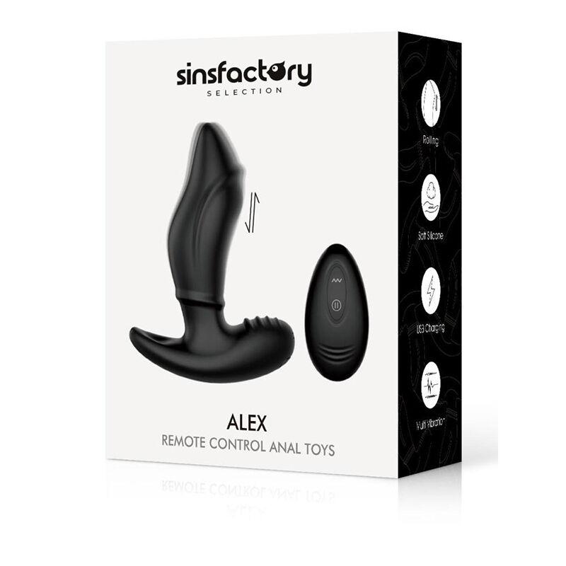 Analni vibrator sa pomeranjem Alex, 7.4cm, Crni