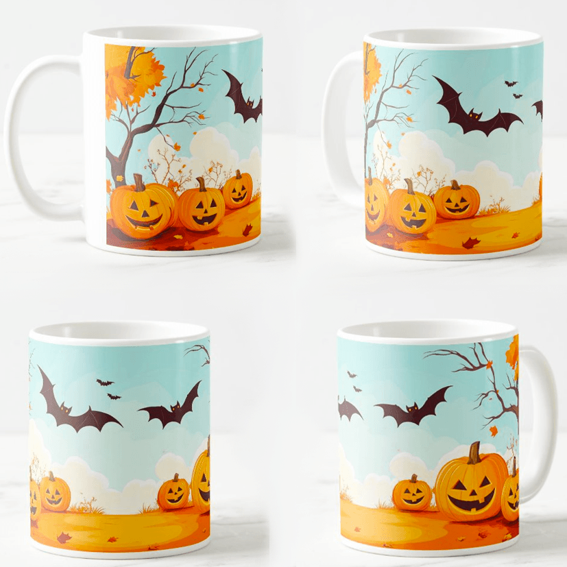 Keramička šolja Halloween, 330ml, Višebojna