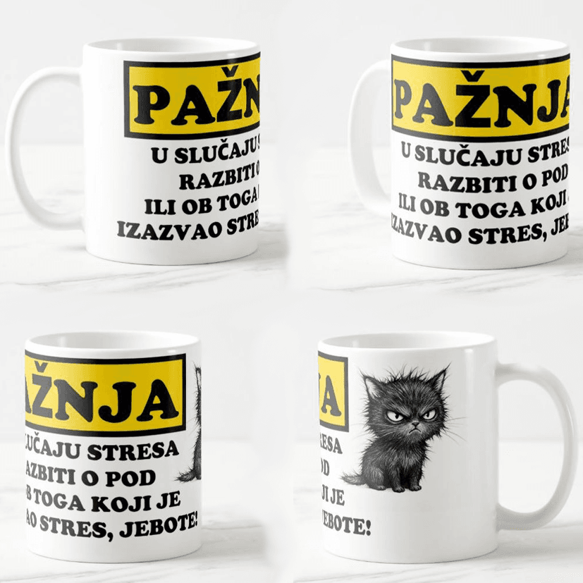 Keramička šolja Od stresa, 330ml, Višebojna