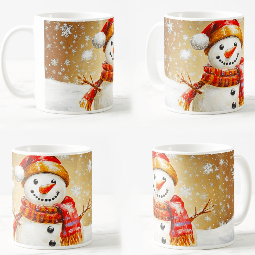 Keramička šolja Nova godina i Sneško Belić, 330ml, Višebojna