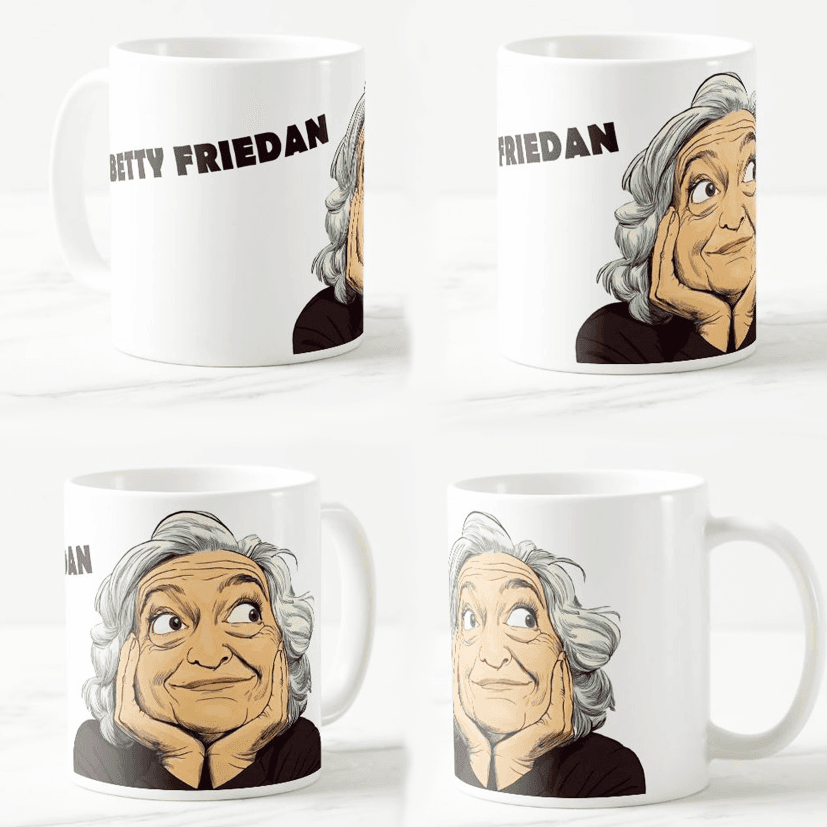 Keramička šolja Betty Friedan, 330ml, Višebojna