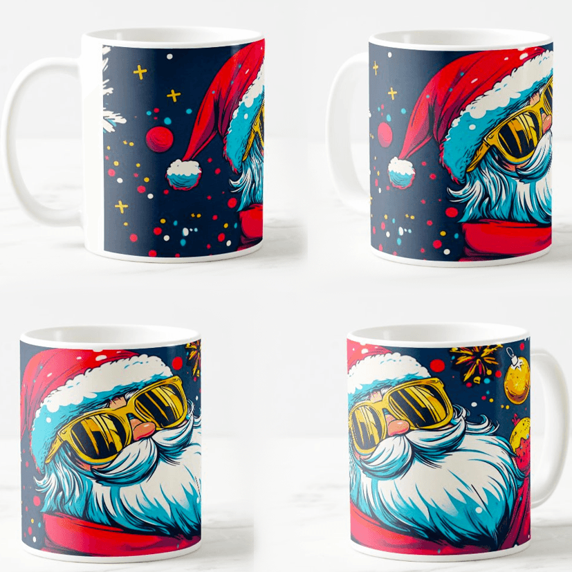 Keramička šolja Deda Mraz, 330ml, Višebojna