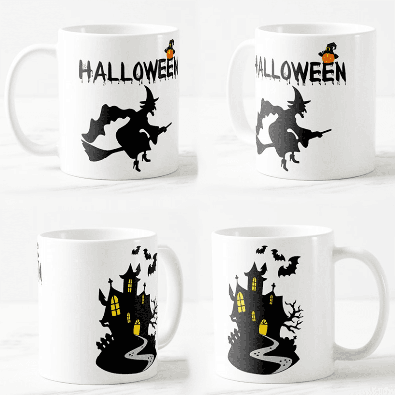 Keramička šolja Halloween, 330ml, Bela