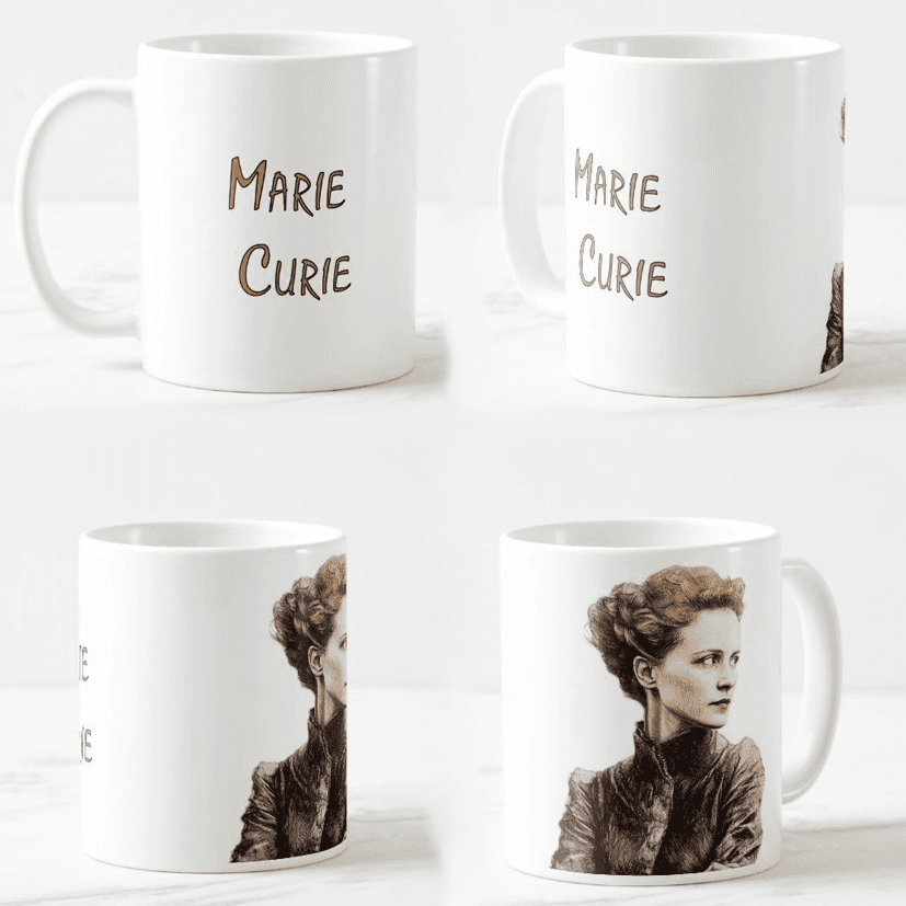 Keramička šolja Marie Curie, 330ml, Višebojna