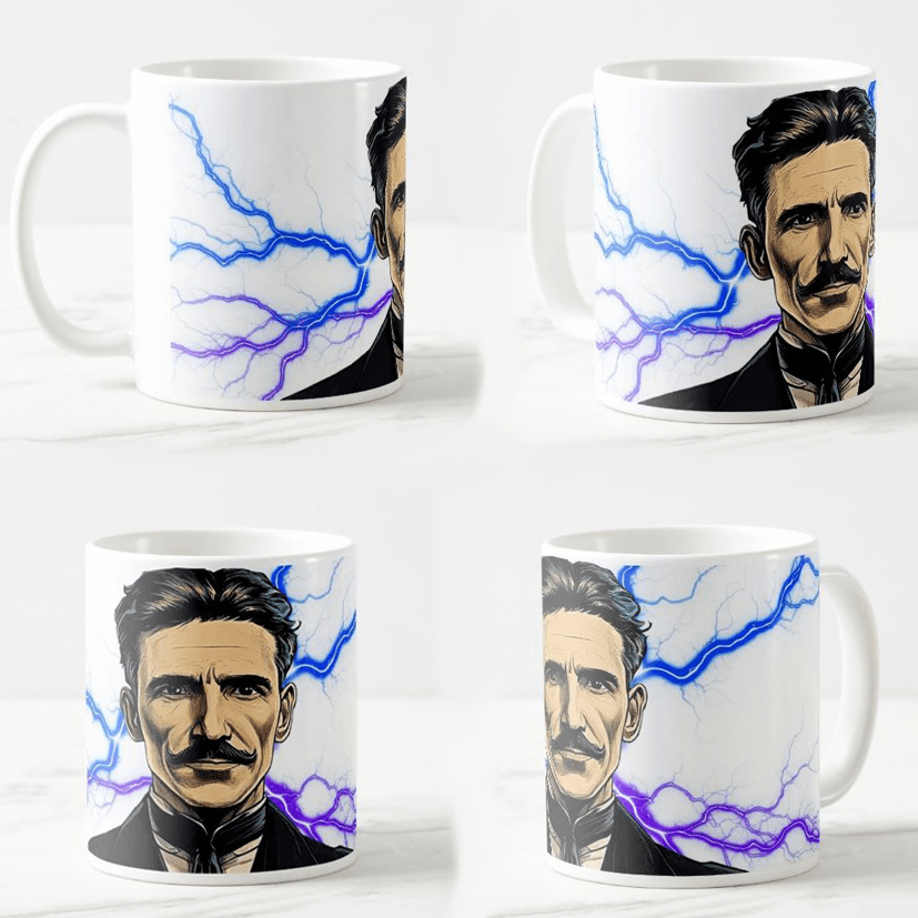 Keramička šolja Nikola Tesla, 330ml, Bela