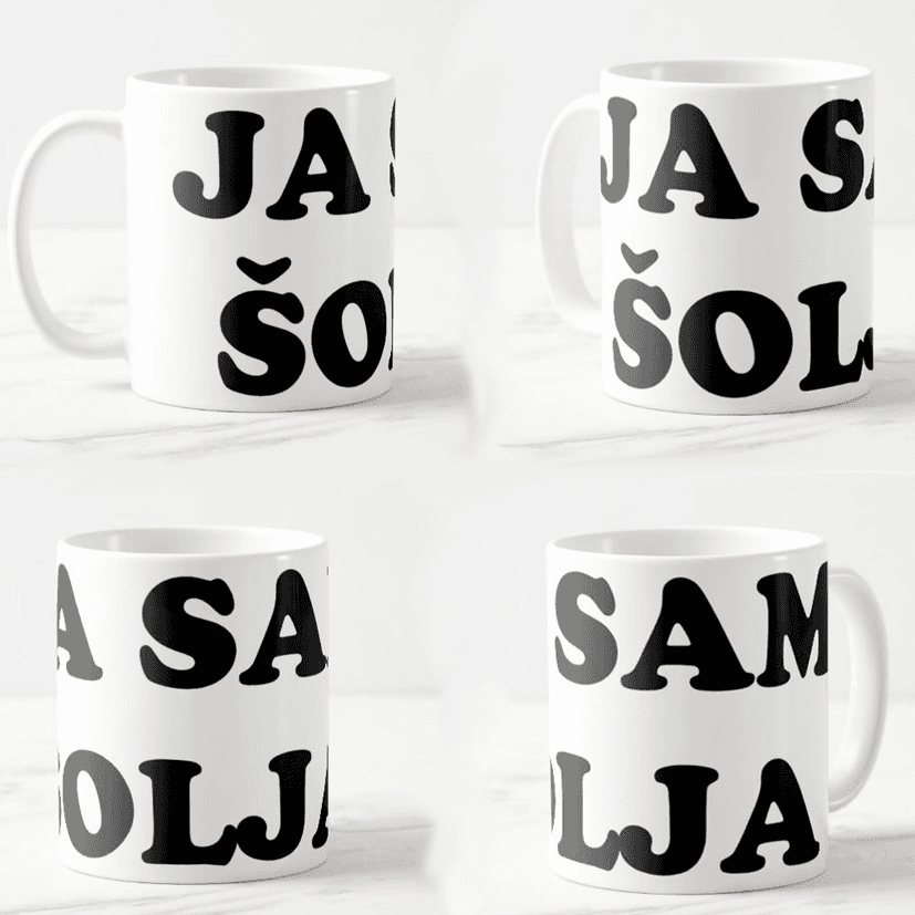 Keramicka JA SAM šolja, 330ml, Bela