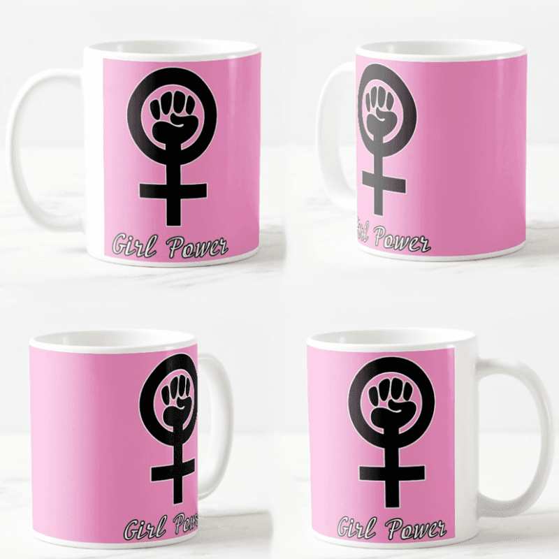 Keramička šolja Feminizam, 330ml, Roze