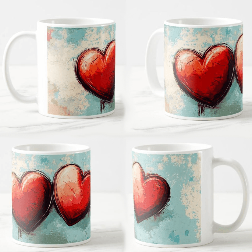 Keramička šolja Ljubav, 330ml, Višebojna