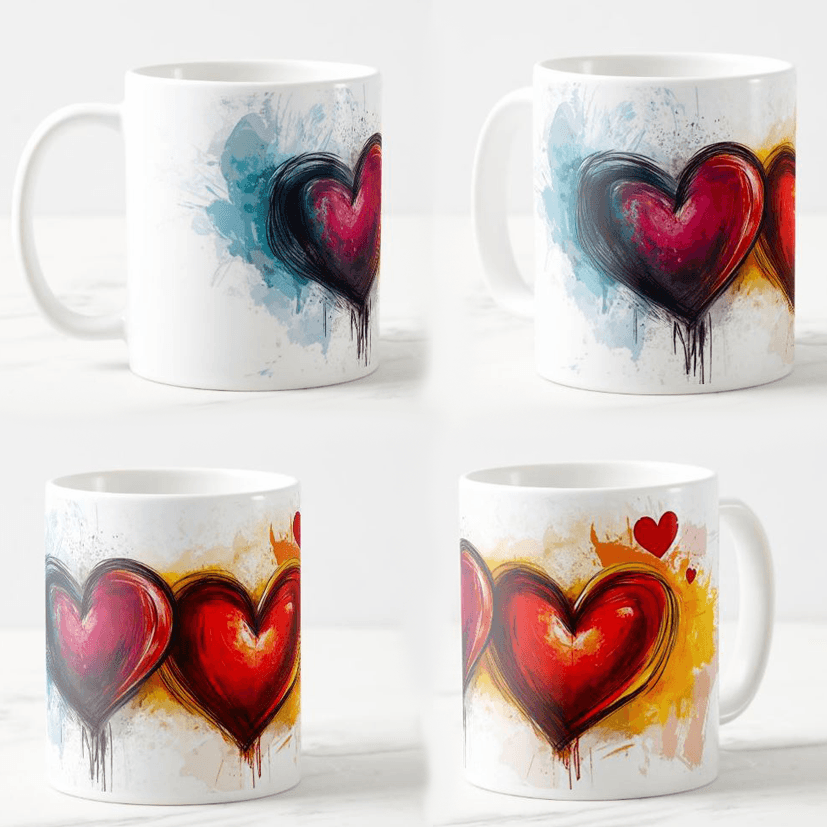 Keramička šolja Ljubav, 330ml, Višebojna