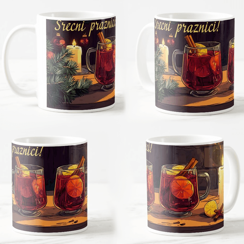 Keramička šolja Nova godina, 330ml, Višebojna