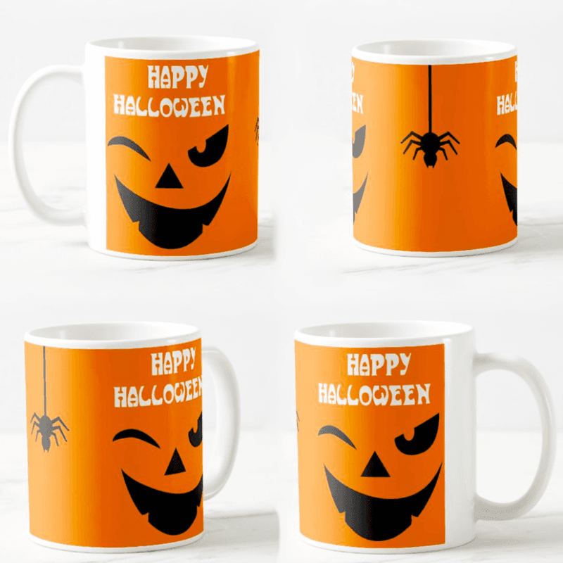 Keramička šolja Halloween, 330ml, Narandžasta