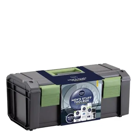 Nivea Muški set Men'S Stuff Protect&Care, Balzam za brijanje 100 ml + Pena za brijanje 200 ml + Roll on 50 ml+ Gel 250 ml + Krema 150ml + Kofer