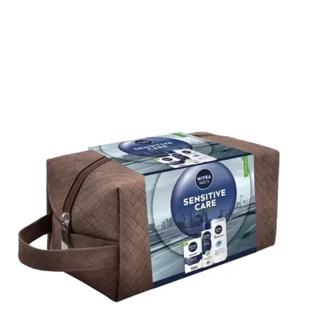 Nivea Muški set 60069170 Sensitive Care, After Shave balzam 100 ml + Dezodorans 150 ml + Gel 250 ml + Neseser