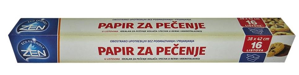 Zen Papir za pečenje u listovima, 38 x 42 cm, 16 listova
