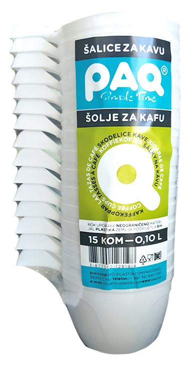 Fresh Set plastičnih šolja za kafu, 0.10l,15 komada, Bele