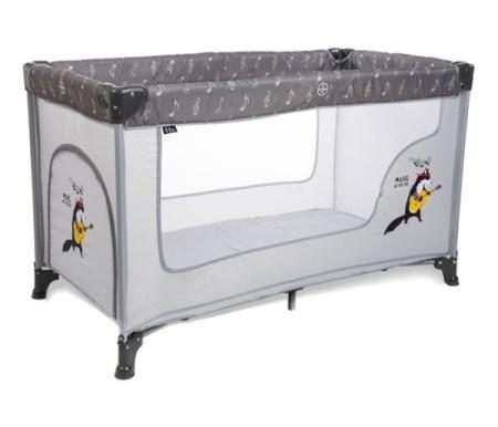 BBO Prenosivi krevetac Dream&Play, 1 nivo, Sivi