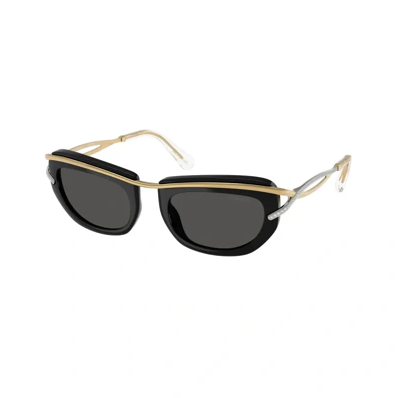 Swarovski Ženske naočare za sunce 0SK7026 403487, Ovalne, Crne