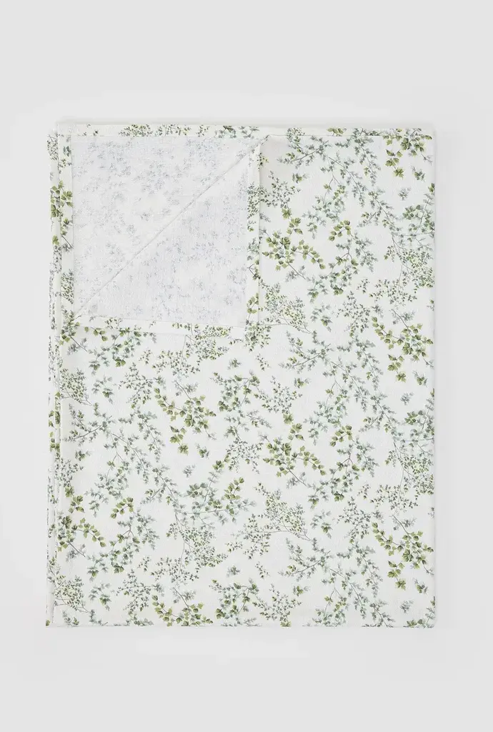Stefan Prekrivač Herbal, 140x220 cm, Belo-zeleni