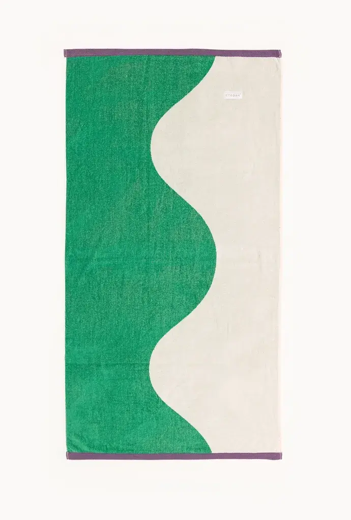 Stefan Plažni peškir Zen, 80x160 cm, Zeleno-beli