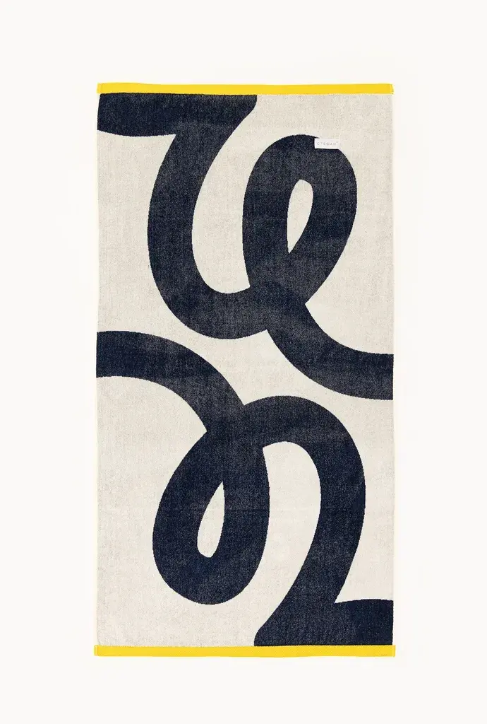 Stefan Plažni peškir Ritam, 80x160 cm, Bež-crni