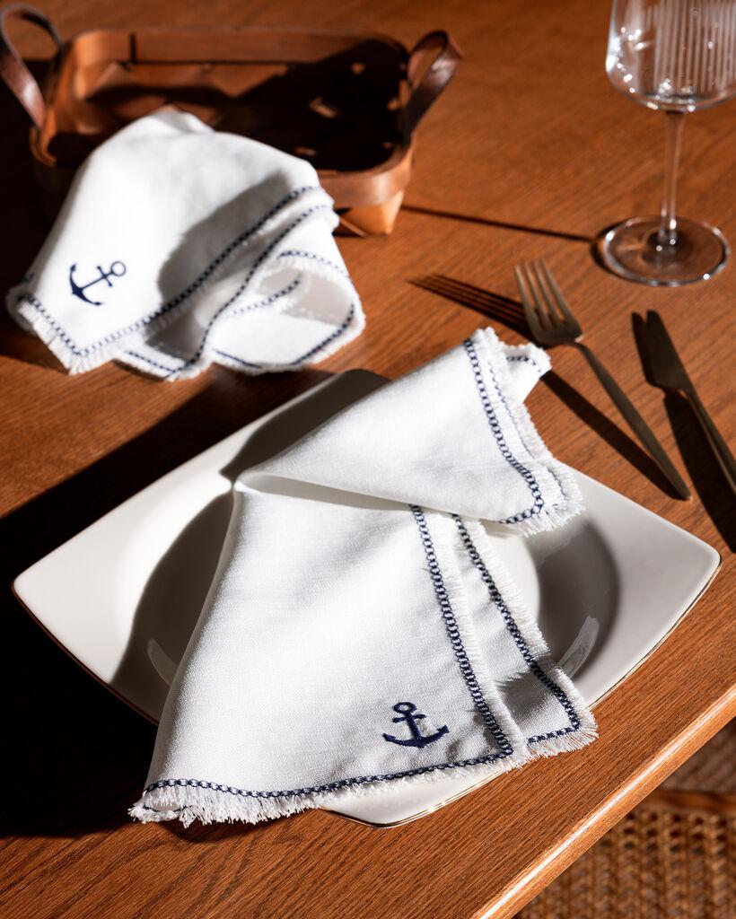 Madame Coco Tekstilne salvete Ancre, 40x40cm, 2 komada, Bele