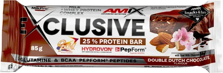 Amix Proteinska čokoladica Exclusive Bar, Dupla Čokolada, 85g