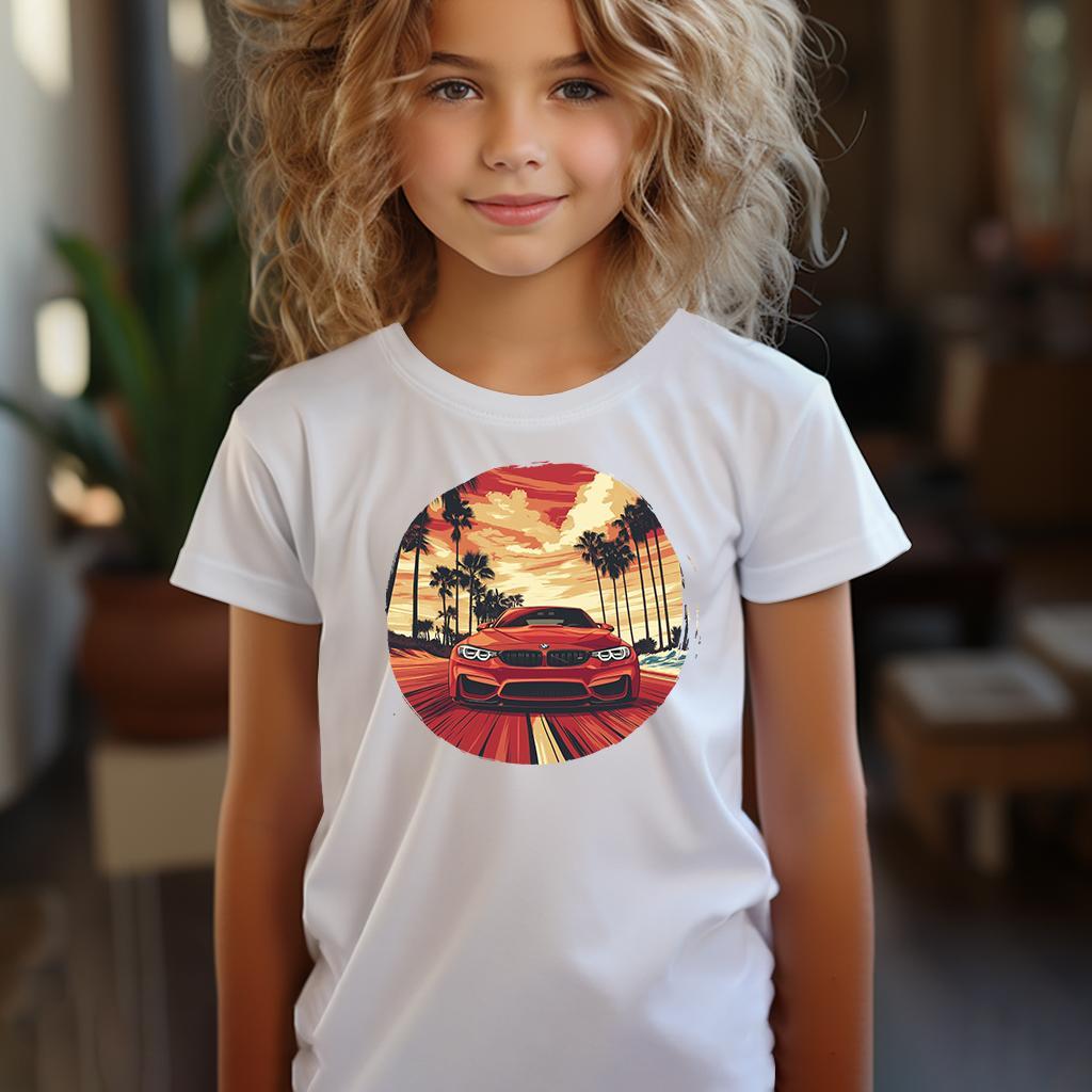 Camiseta Majica sa štampanim printom Cam 839, Dečija, Bela