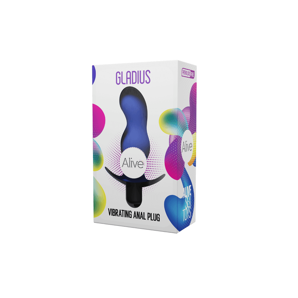 Alive Analni čep sa vibracijom Gladius, 11cm, Plavi