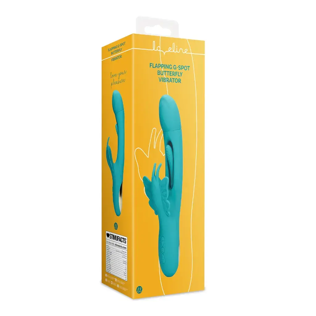 Loveline Vibrator Rabbit Flapping, 25cm, Tirkizni