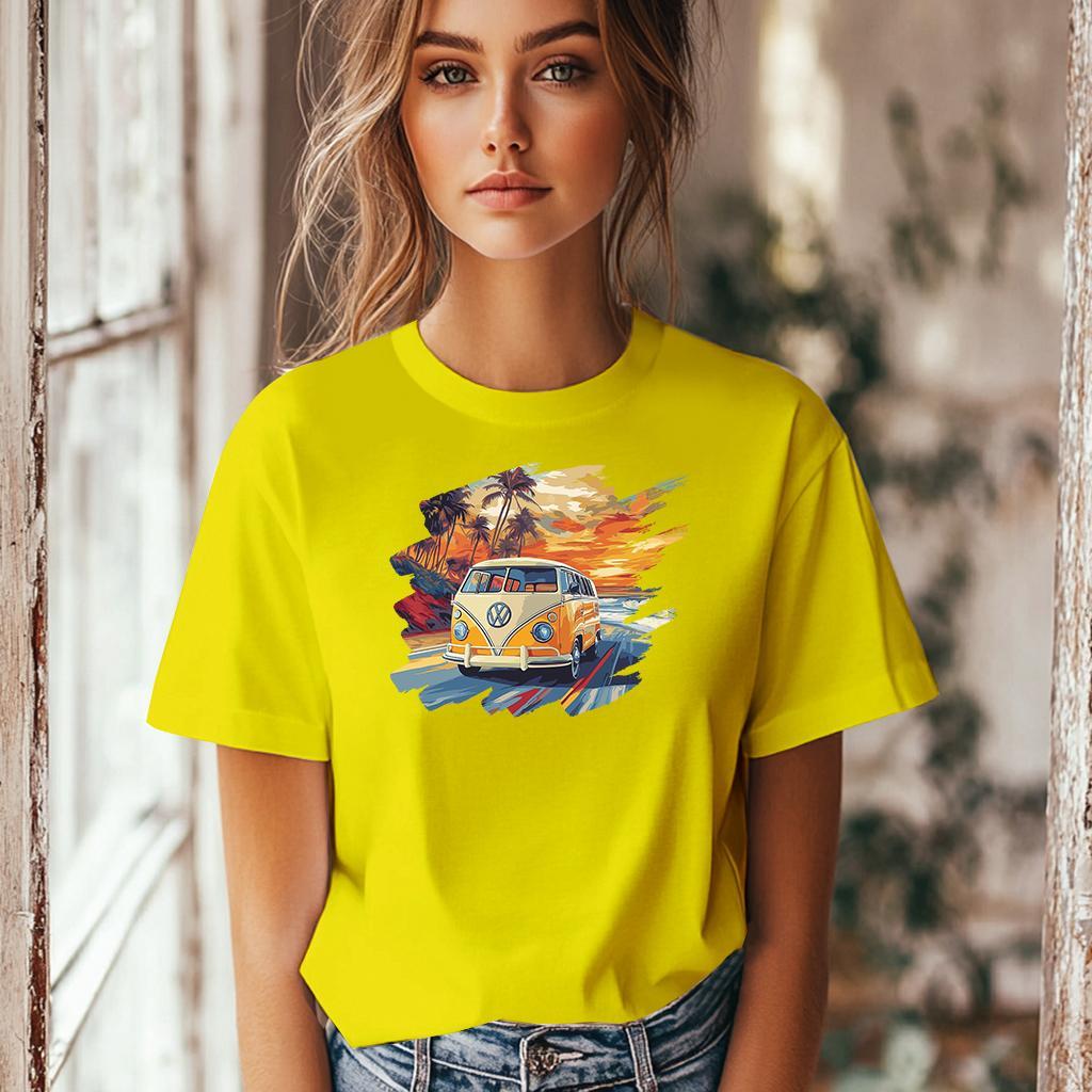 Camiseta Majica sa štampanim printom Cam 837, Ženska, Žuta