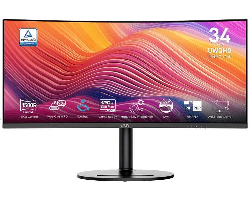 MSI Monitor Modern MD342CQP, 34", UWQHD 3440x1440, 120Hz, FreeSync Premium, Zakrivljeni, Business