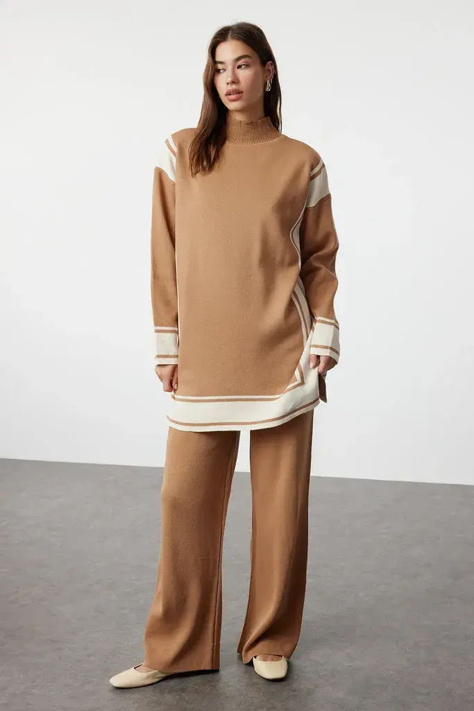 Trendyol Modest Ženski komplet Tctaw24Us00057, Smeđi