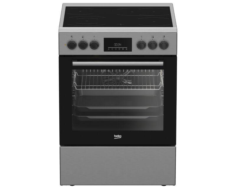 Beko Električni šporet FBM67320XS, 4 gejne zone, 72l rerna, Sivi