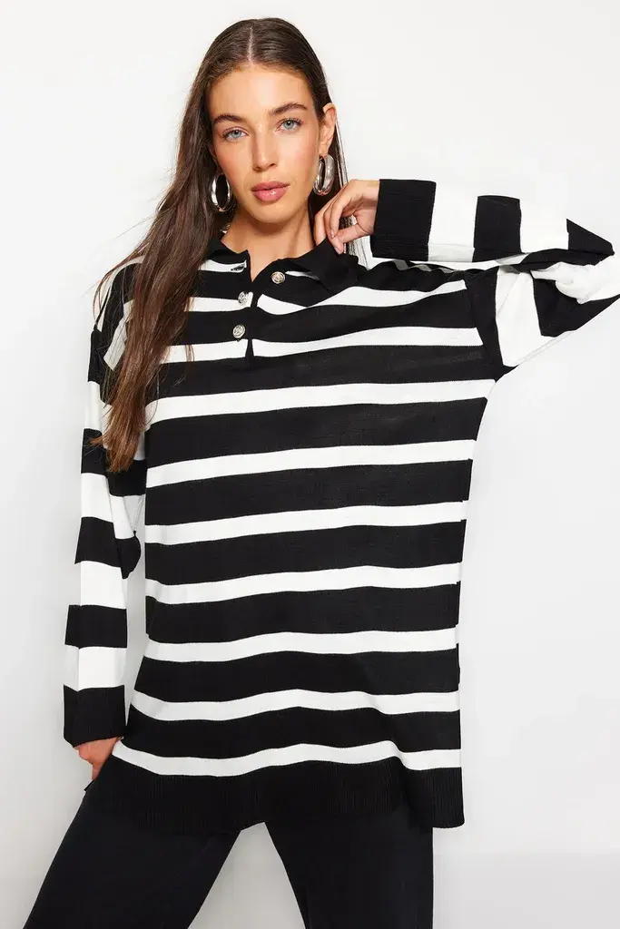 Trendyol Modest Ženski džemper Tctaw24Ak00045, Crni