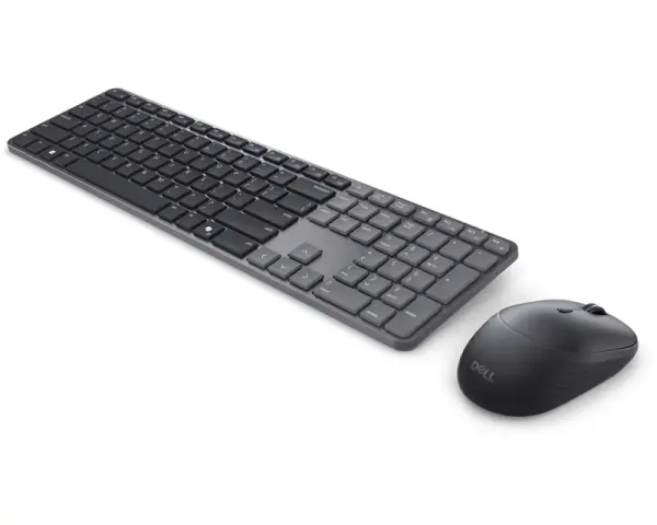 Dell Komplet Bežična tastatura, Membranska i miš KM726 Pro 7 Slim, US, Crna, 3Y