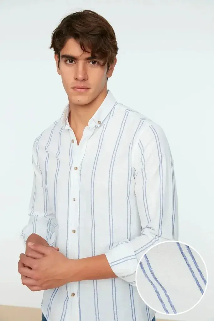 Trendyol Muška košulja TMNSS20GO0092, Bela