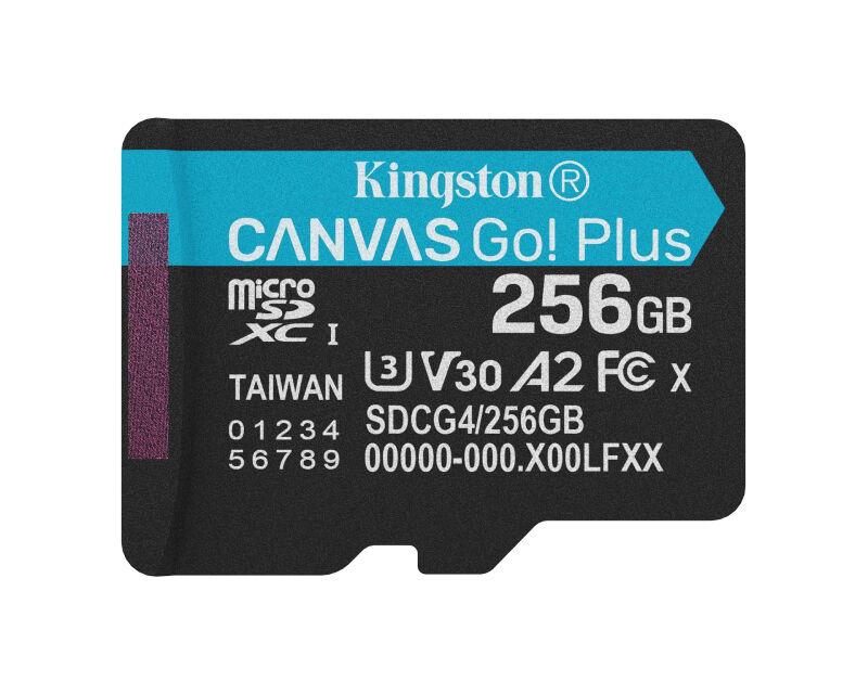 Kingston Memorijska kartica U3 V30 microSDXC 256GB Canvas Go Plus 200MB/s A2 SDCG4/256GBSP