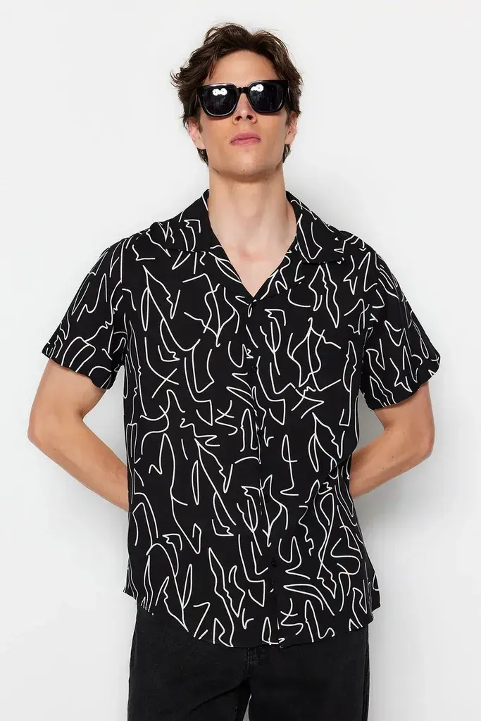 Trendyol Muška košulja TMNSS20GO0577, Crna