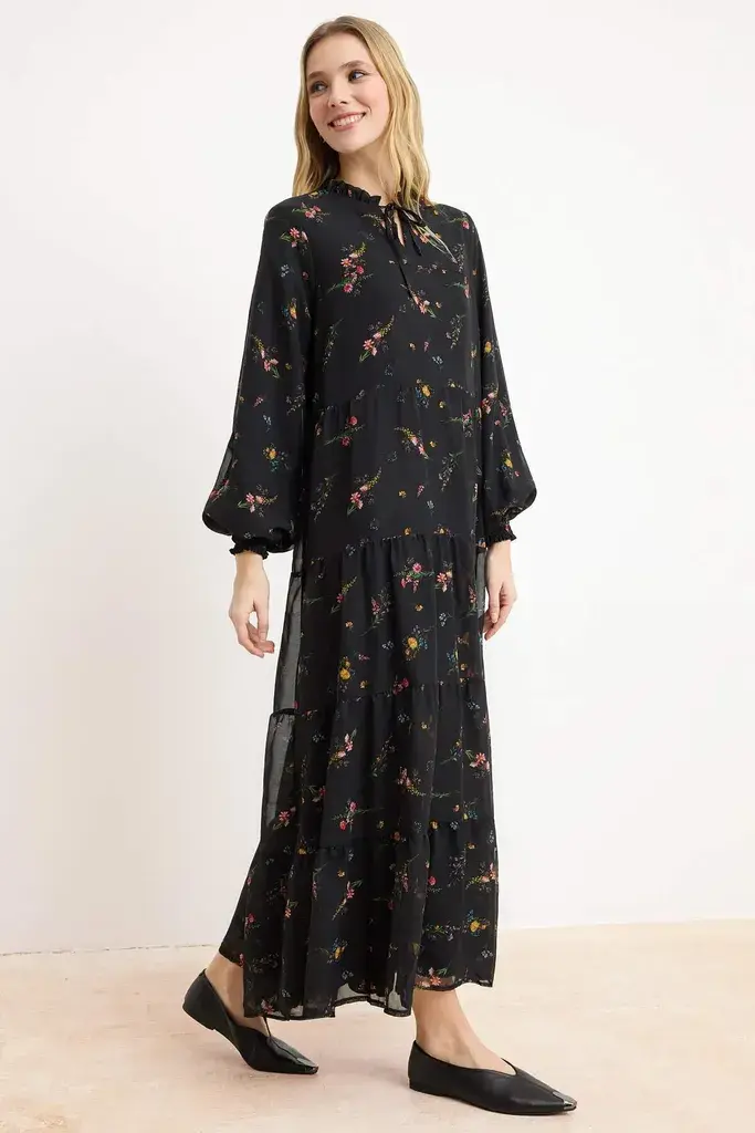 Trendyol Modest Ženska haljina Tctaw25Eb00091, Crna