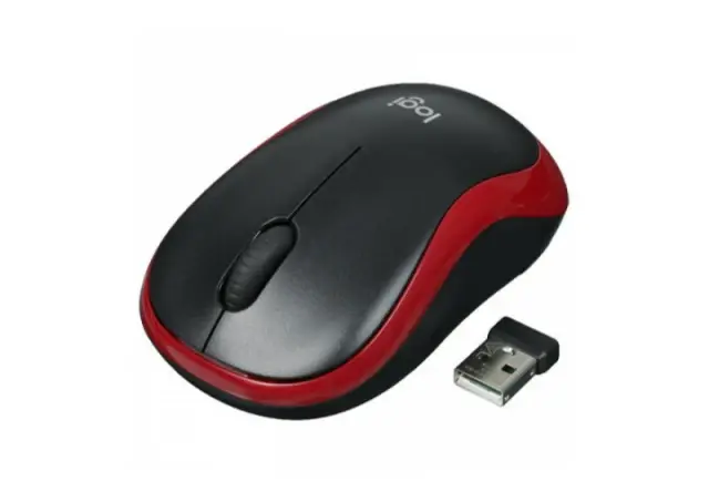 Logitech Bežični miš M186, Crno-crveni