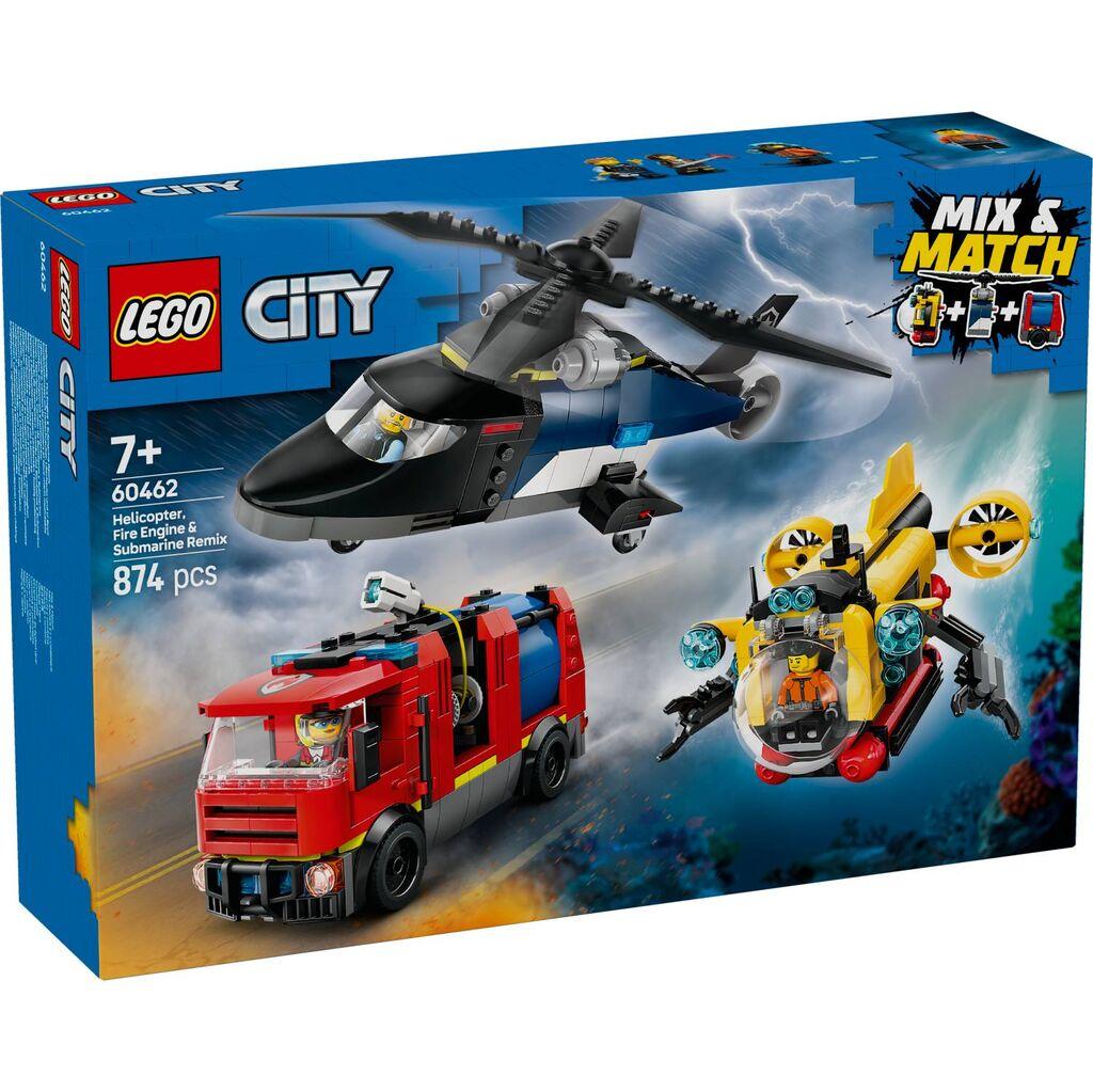 LEGO City Remiks helikoptera, vatrogasnog vozila i podmornice 60462
