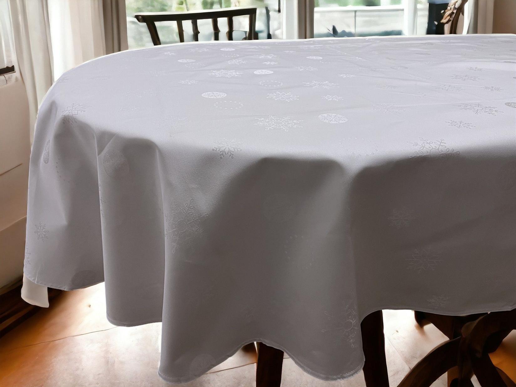 Stolnjak Okrugli 150cm Snowflakes 2, Beli