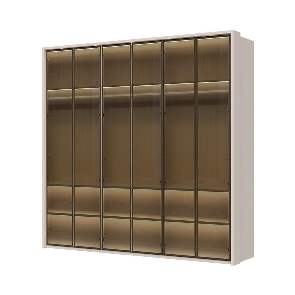 JELA Plakar sa aluminijumskim ramom P5B-5AL - Kolekcija Opera - Kašmir mat lak/AL Ram kašmir - 232x226x60cm