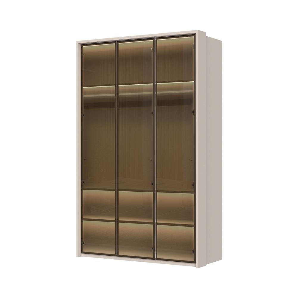 JELA Plakar sa aluminijumskim ramom P3-3AL - Kolekcija Opera - Kašmir mat lak/AL Ram kašmir - 137x224x56cm