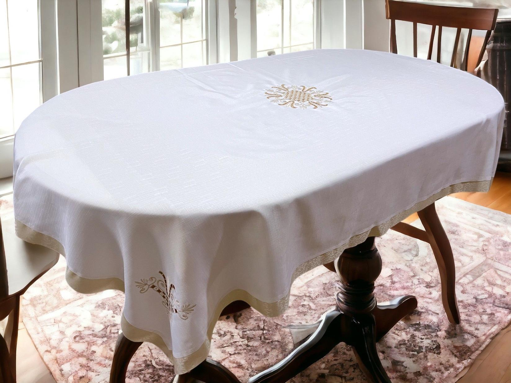 Stolnjak Kruna 160x220cm D1, Krem-beli