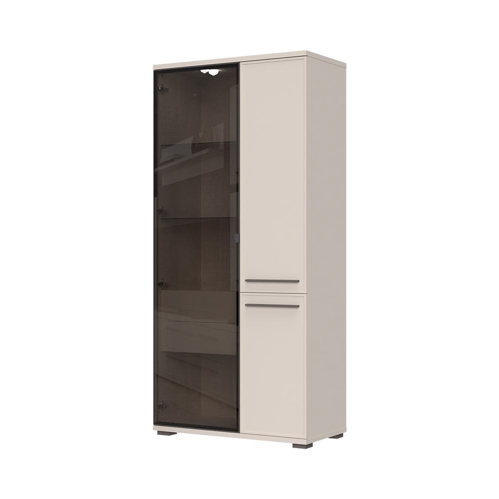 JELA Vitrina V90V-2K1AL/OP - Kolekcija Opera - Kašmir mat lak/Kašmir mat lak - 90x193x46cm