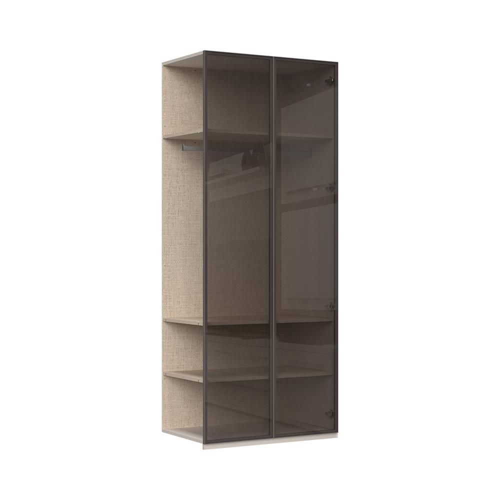 JELA Dodatni plakar sa aluminijumskim ramom DP2-2AL - Kolekcija Opera - Bež tekstil/AL Ram kašmir - 90X224X56cm