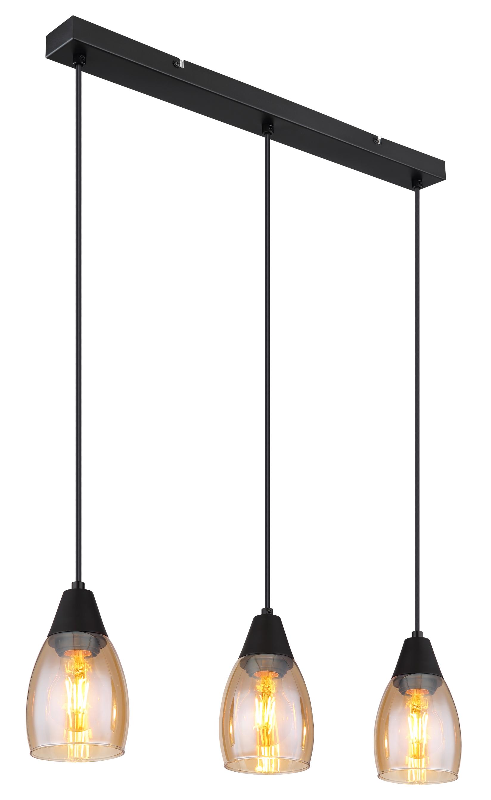 Viseća lampa crna mat, 3x E27