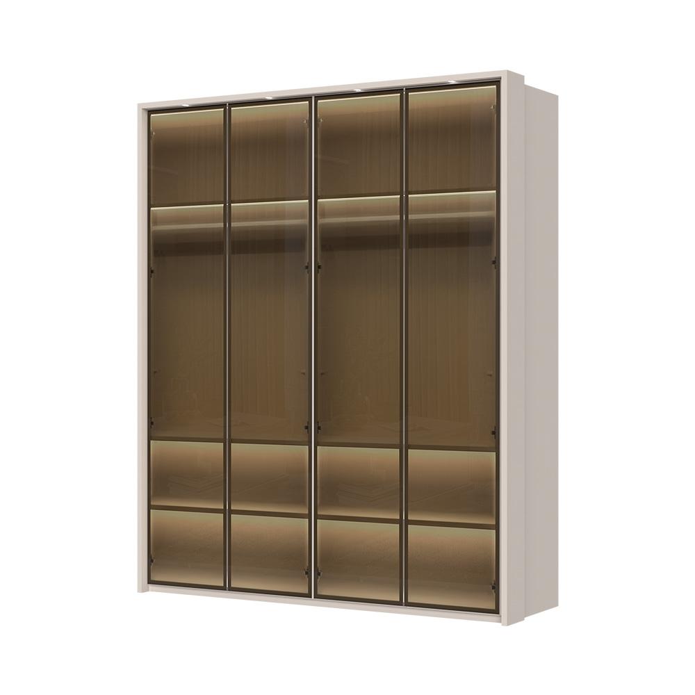 JELA Plakar sa aluminijumskim ramom P4B-4AL - Kolekcija Opera - Kašmir mat lak/AL Ram kašmir - 187x226x60cm